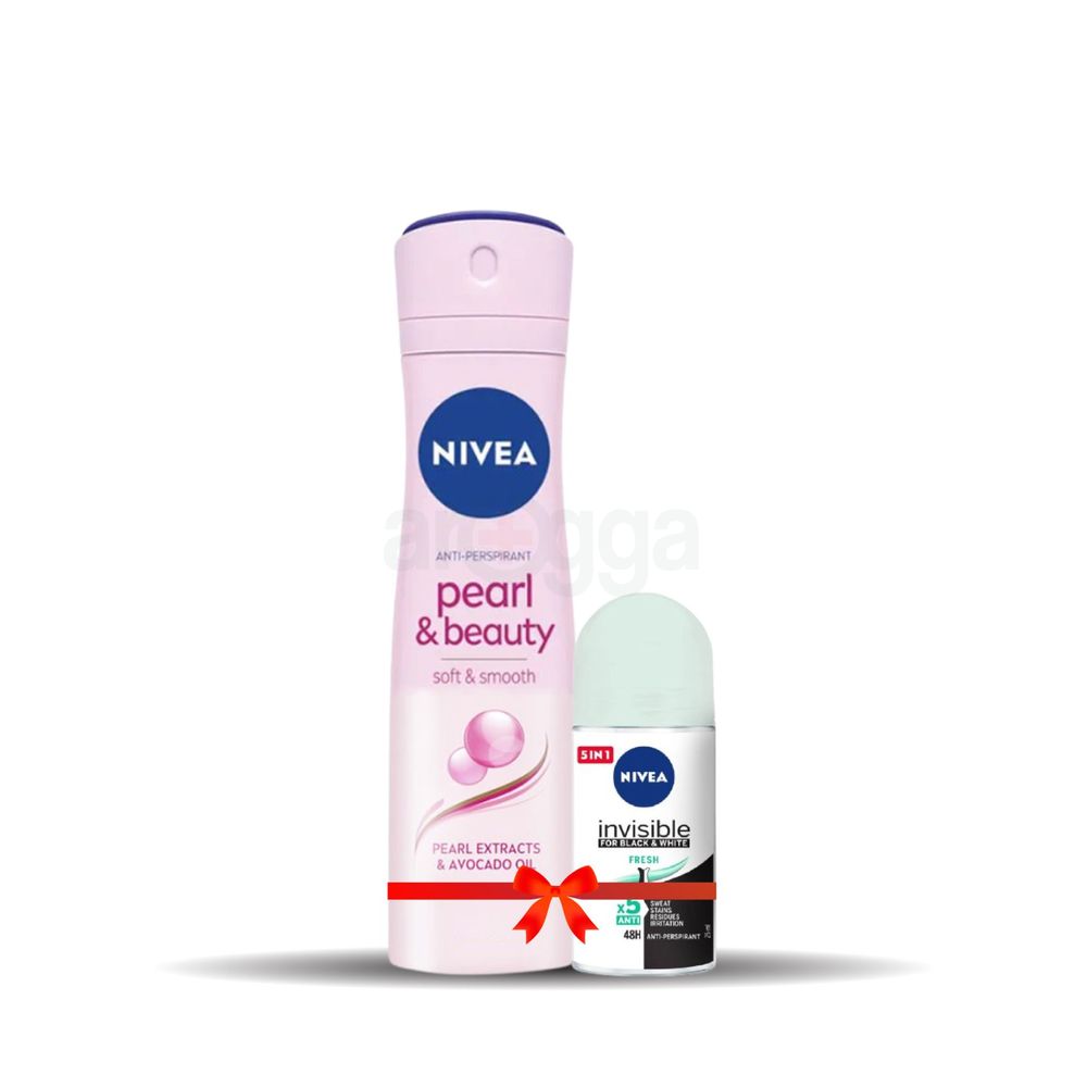 Buy Nivea Body Spray Pearl & Beauty 150ml, Get Roll On Invisible Black & White 25ml Free  