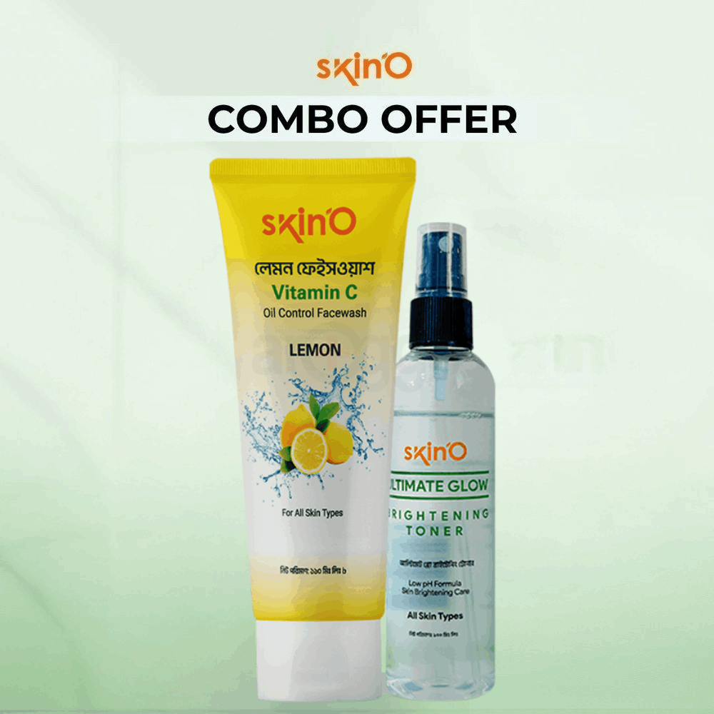 Skino Ultimate Glow Brightening Toner 100ml and Skino Vitamin C Oil Control Facewash (Lemon) 110ml  