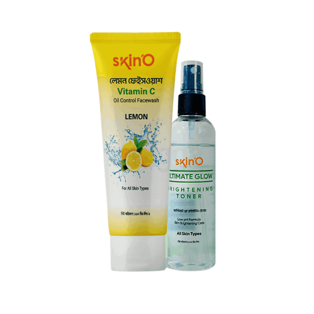 Skino Ultimate Glow Brightening Toner 100ml and Skino Vitamin C Oil Control Facewash (Lemon) 110ml  