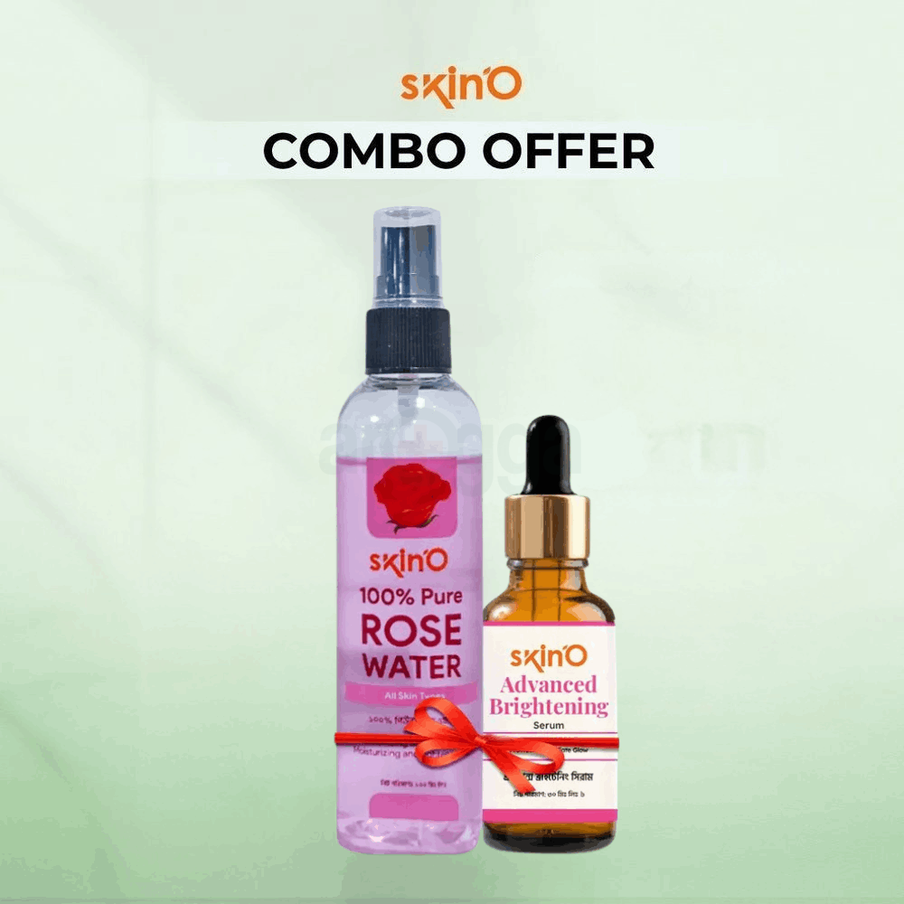 Skino 100% Pure Rose Water 100ml and Skino Advanced Brightening Serum 30ml  
