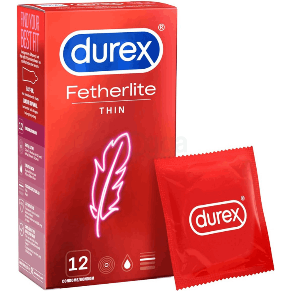 Durex Fetherlite Thin Condoms 12's (Made in UK)  
