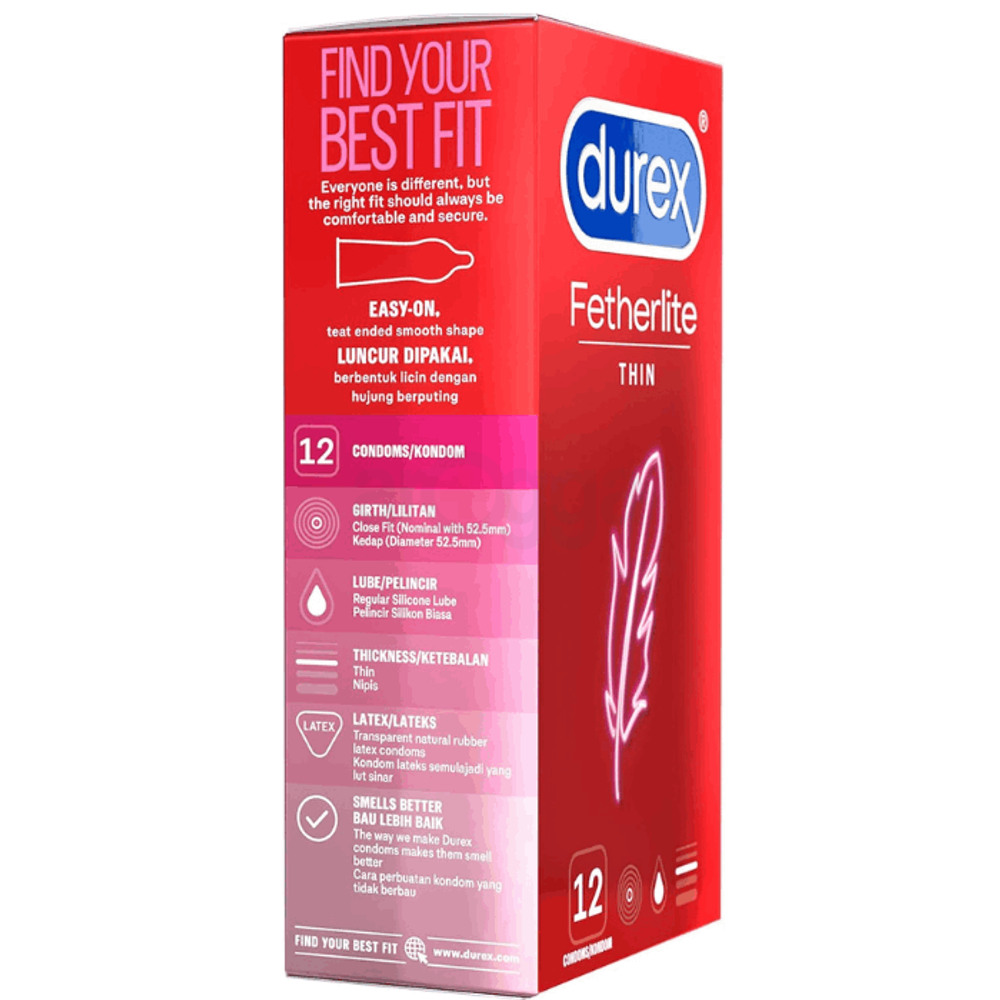 Durex Fetherlite Thin Condoms 12's (Made in UK)  