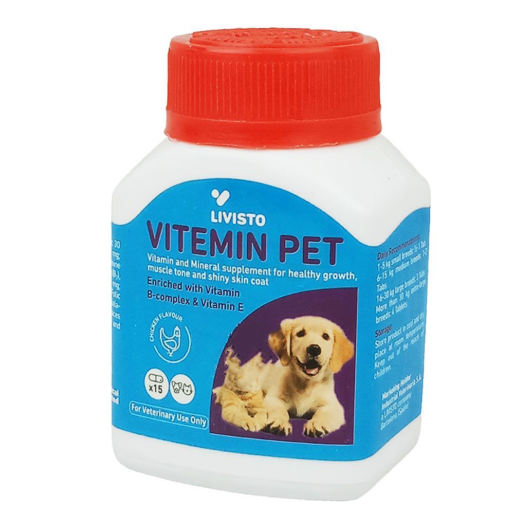 Livisto Vitemin Pet Enriched With Vitamin B-Complex & Vitamin 15 Tablets  