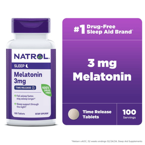 Natrol Melatonin 3mg,Time Release,100 Fast-Dissolve Tablets, 100 Day Supply 3mg tablet