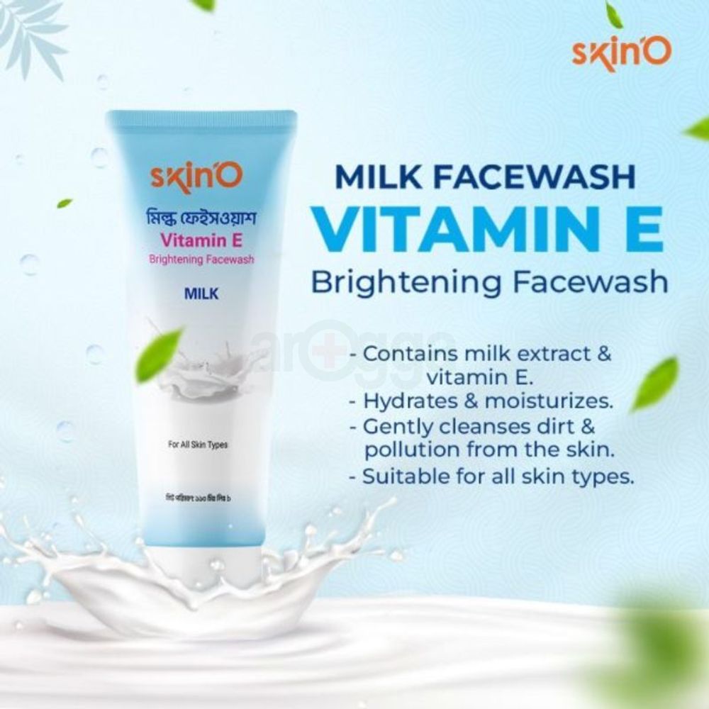 Buy 1 SkinO Vitamin E Brightening Facewash Milk 110ml Get 1 Free  