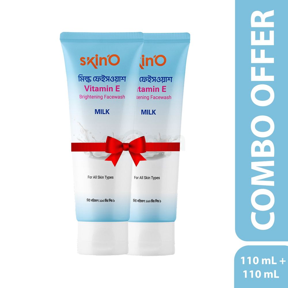 SkinO Vitamin E Brightening Facewash (Milk) 110ml (Buy1 Get1)  