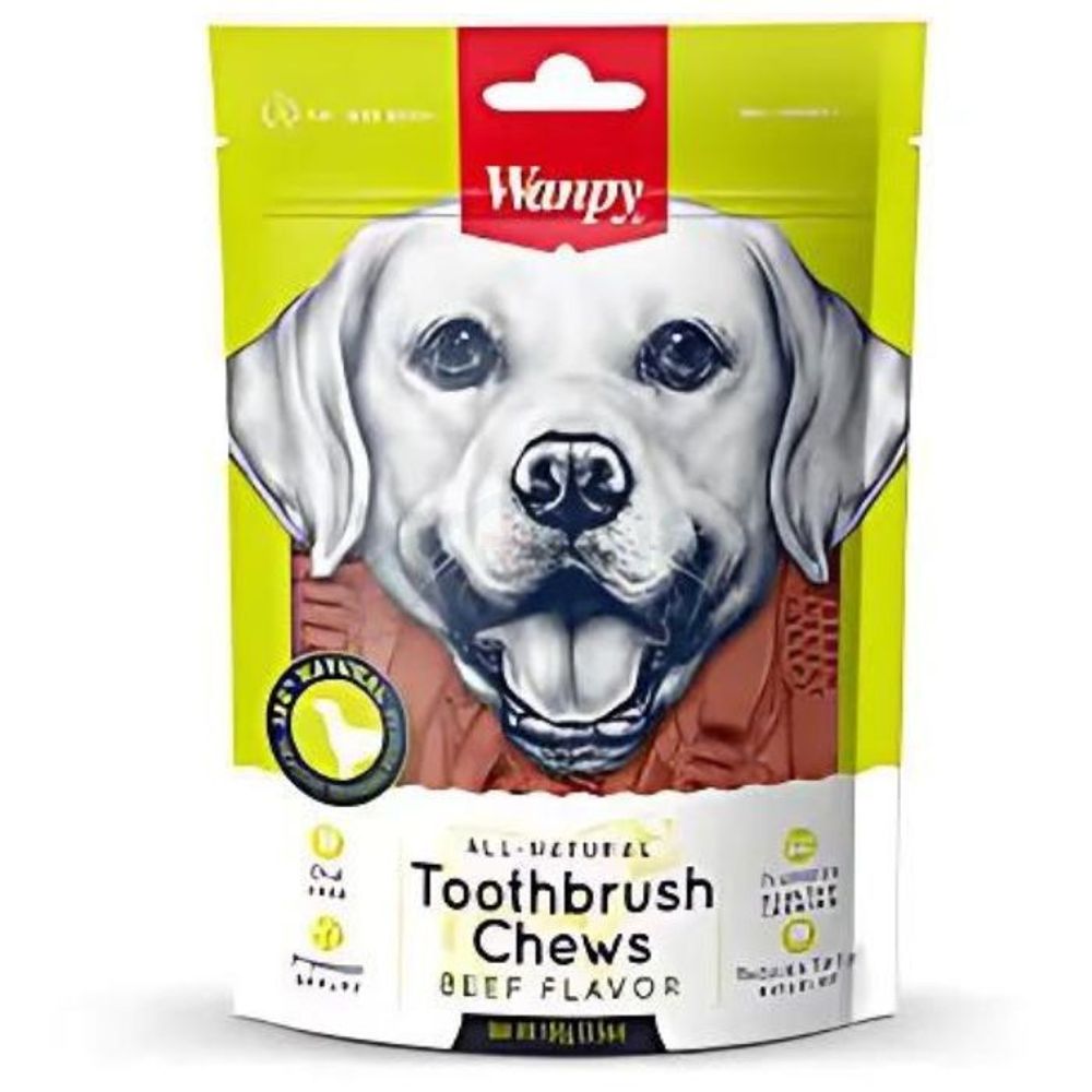 Wanpy Dog Treat All Natural Toothbrush Chews Beef Flavor 100g  