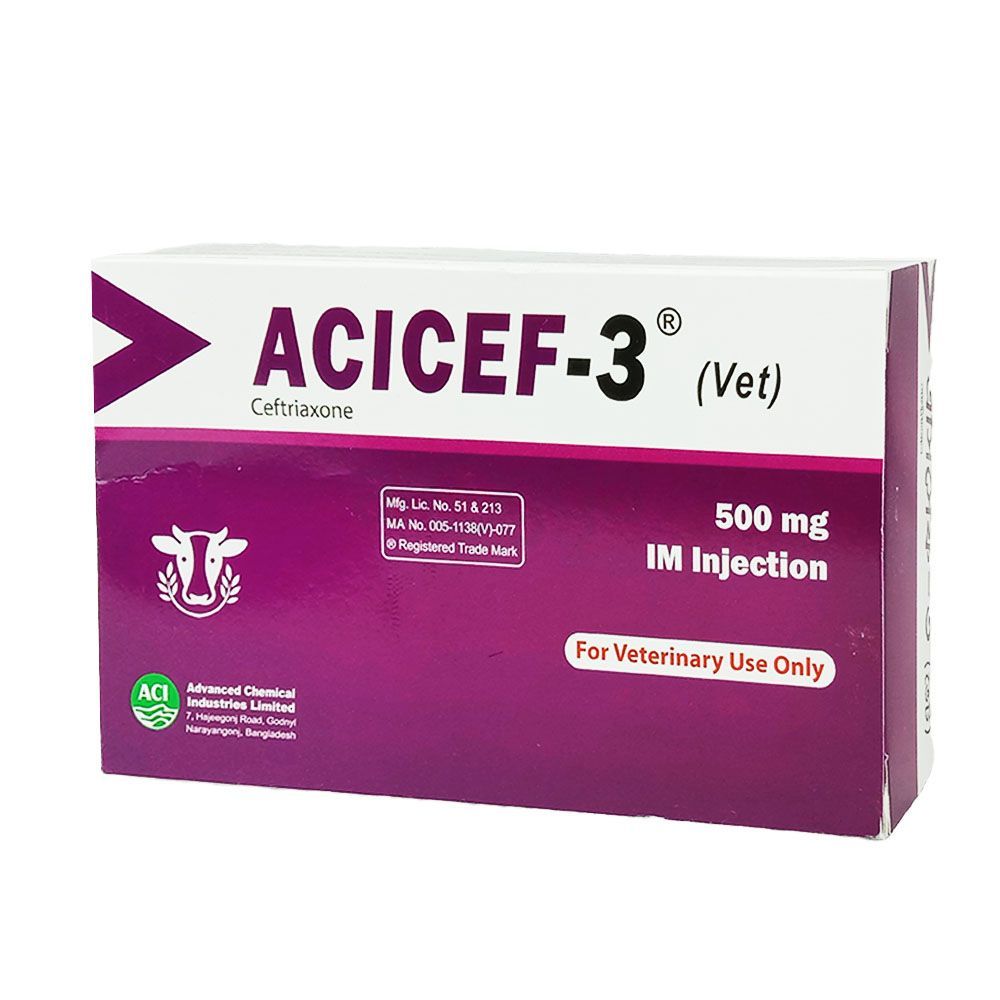 Acicef-3 500mg Vet IM Injection  