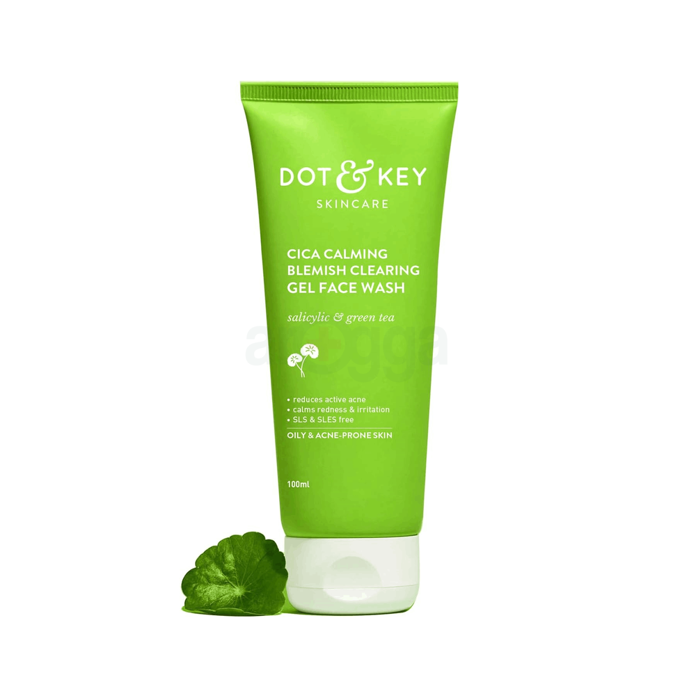 Dot and Key Cica Calming Blemish Clearing Gel Face Wash for Oily & Acne Prone Skin  