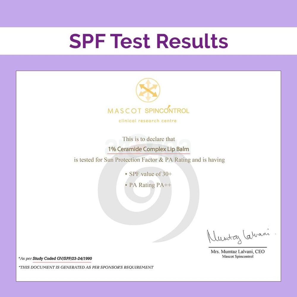 The Derma Co 1% Ceramide Complex Lip Balm SPF 30 PA++ for Dry and Chapped Lips   