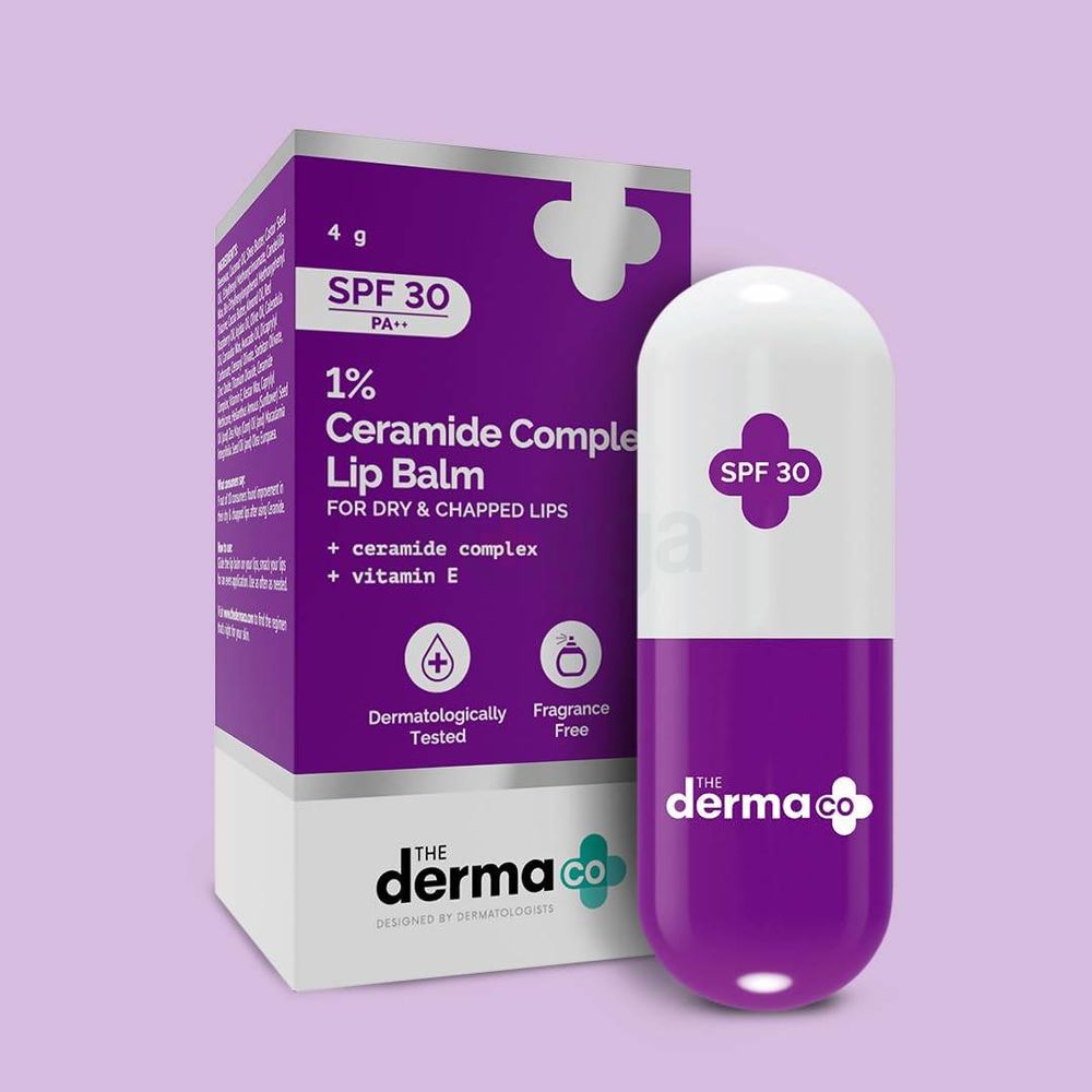 The Derma Co 1% Ceramide Complex Lip Balm SPF 30 PA++ for Dry and Chapped Lips   