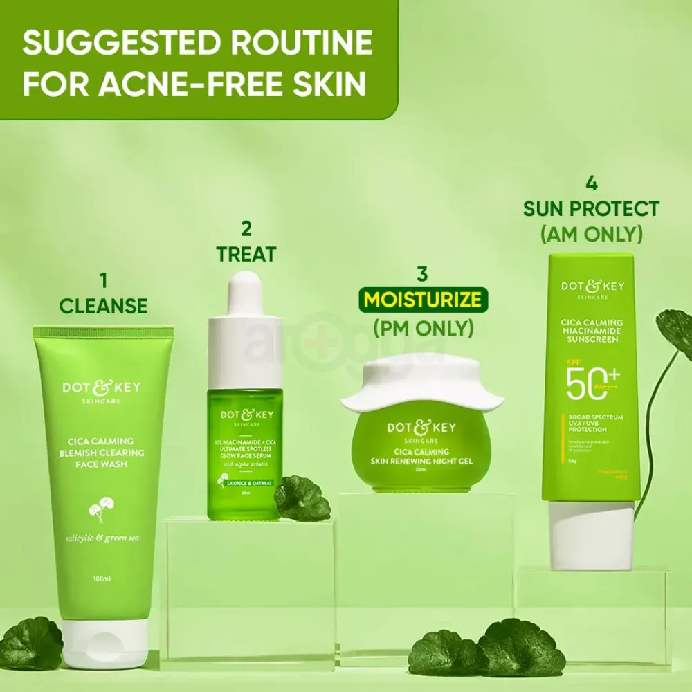 Dot and Key Cica Calming Skin Renewing Night Gel with Green Tea and Niacinamide  