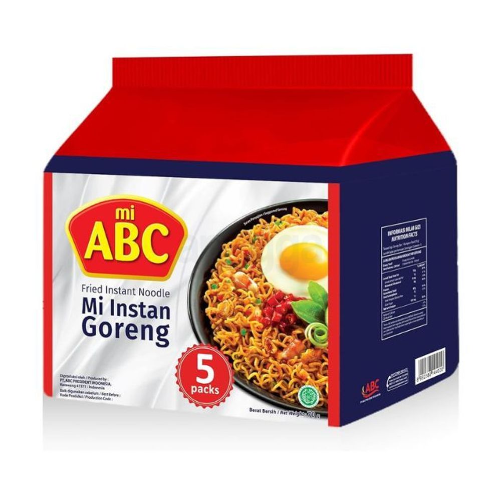 Mi ABC Fried Instant Noodle MI Instan Goreng Pancit Canton 5's Pack  
