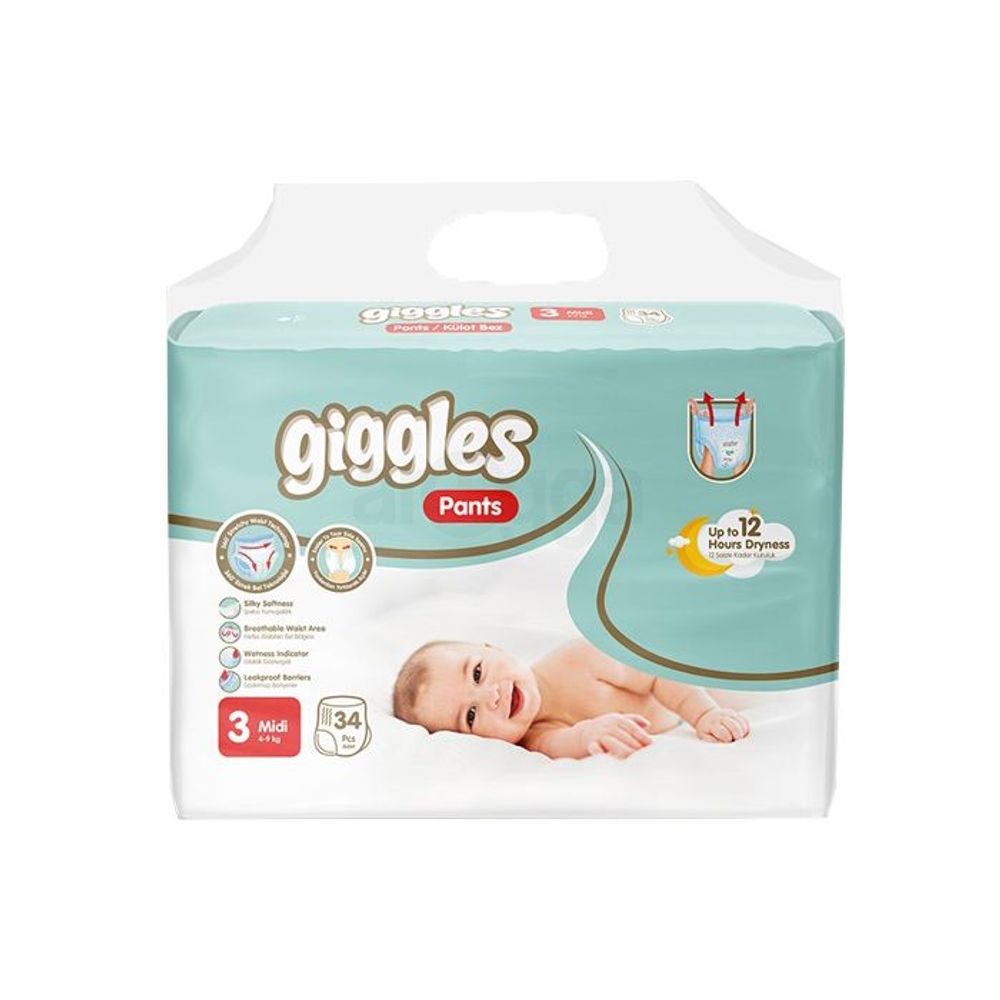 Giggles Baby Pants Midi 4-9 Kg 34 Pcs  