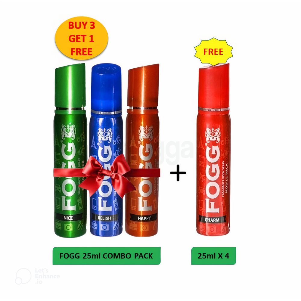 BUY 3 FOGG 25ml (Nice , Relish &Happy GET 1 FOGG 25ml Charm Free  