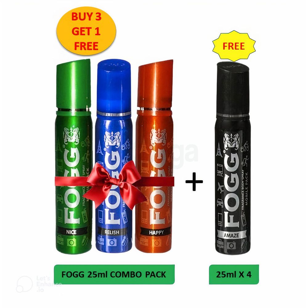 BUY 3 FOGG 25ml (Nice , Relish & Happy GET 1 FOGG 25ml Amaze Free  