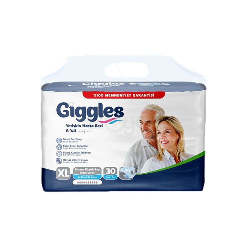 Giggles Adult Diaper - Jumbo Extra Large 30 Pcs (Belt Style)  