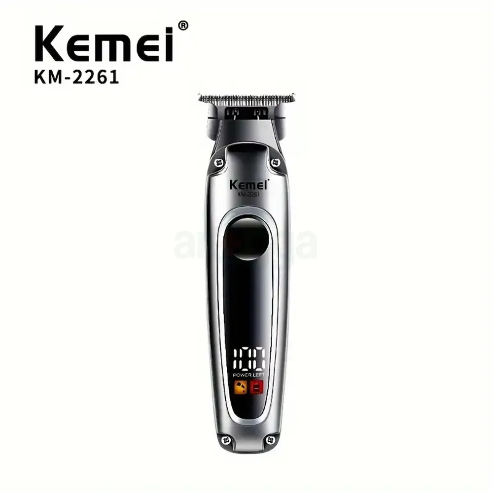 Kemei KM-2261 Rechargeable LCD Screen Professional Hair Trimmer for Men  