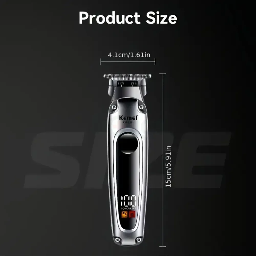 Kemei KM-2261 Rechargeable LCD Screen Professional Hair Trimmer for Men  