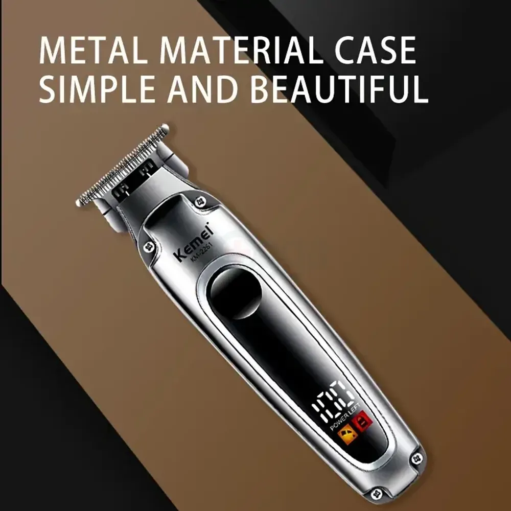Kemei KM-2261 Rechargeable LCD Screen Professional Hair Trimmer for Men  