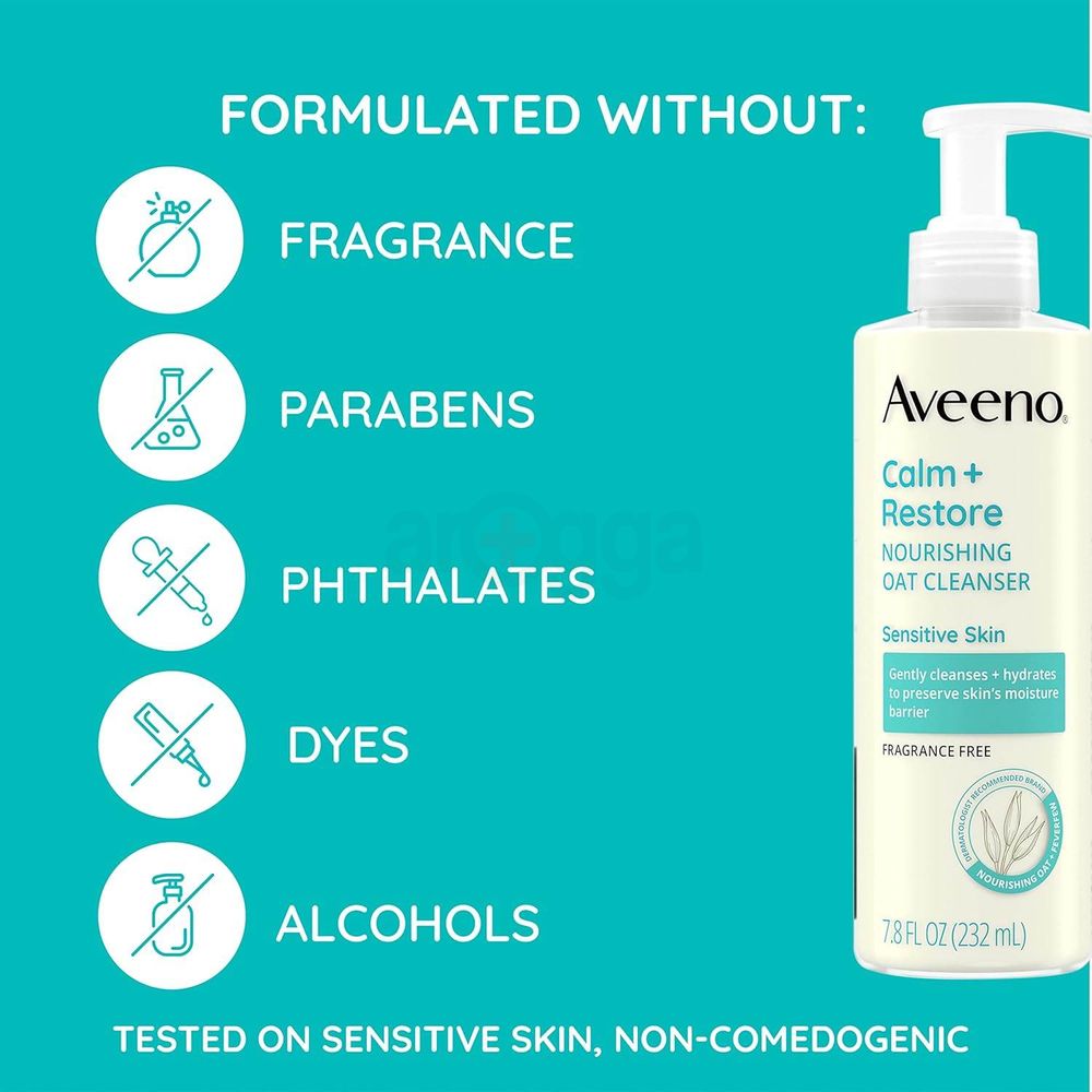Aveeno Calm + Restore Nourishing Oat Cleanser for Sensitive Skin   
