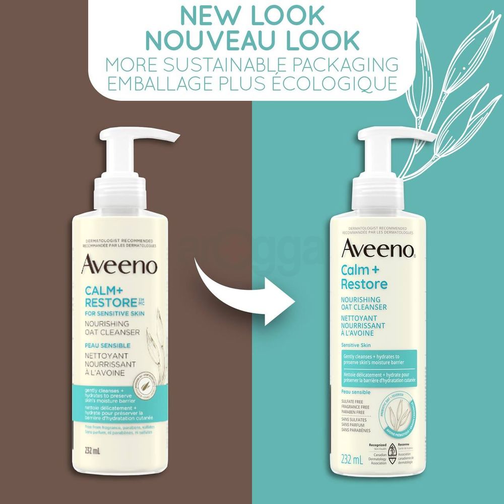 Aveeno Calm + Restore Nourishing Oat Cleanser for Sensitive Skin  