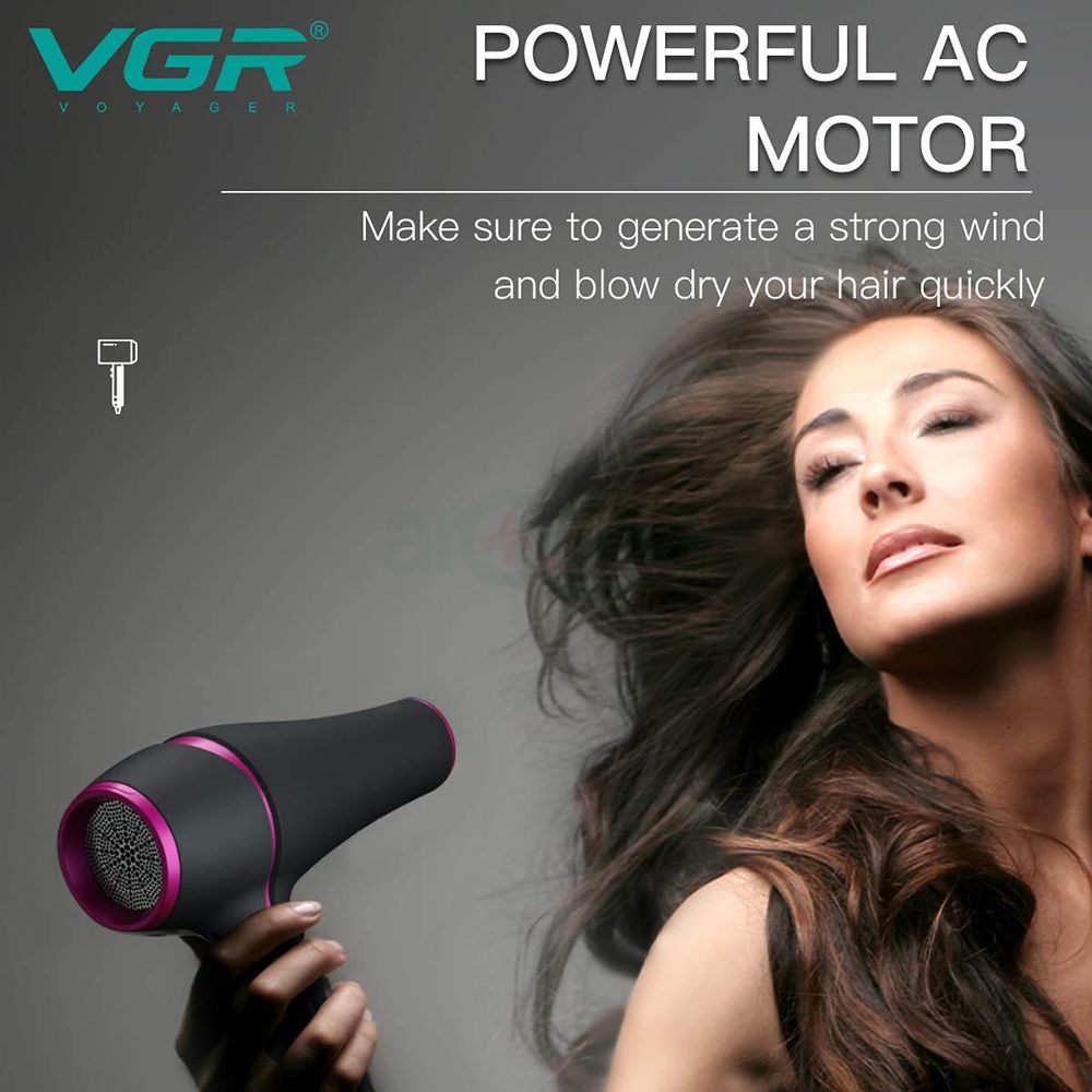 VGR V-402 Professional Hair Dryer with 1800-2200 Watts AC Motor  