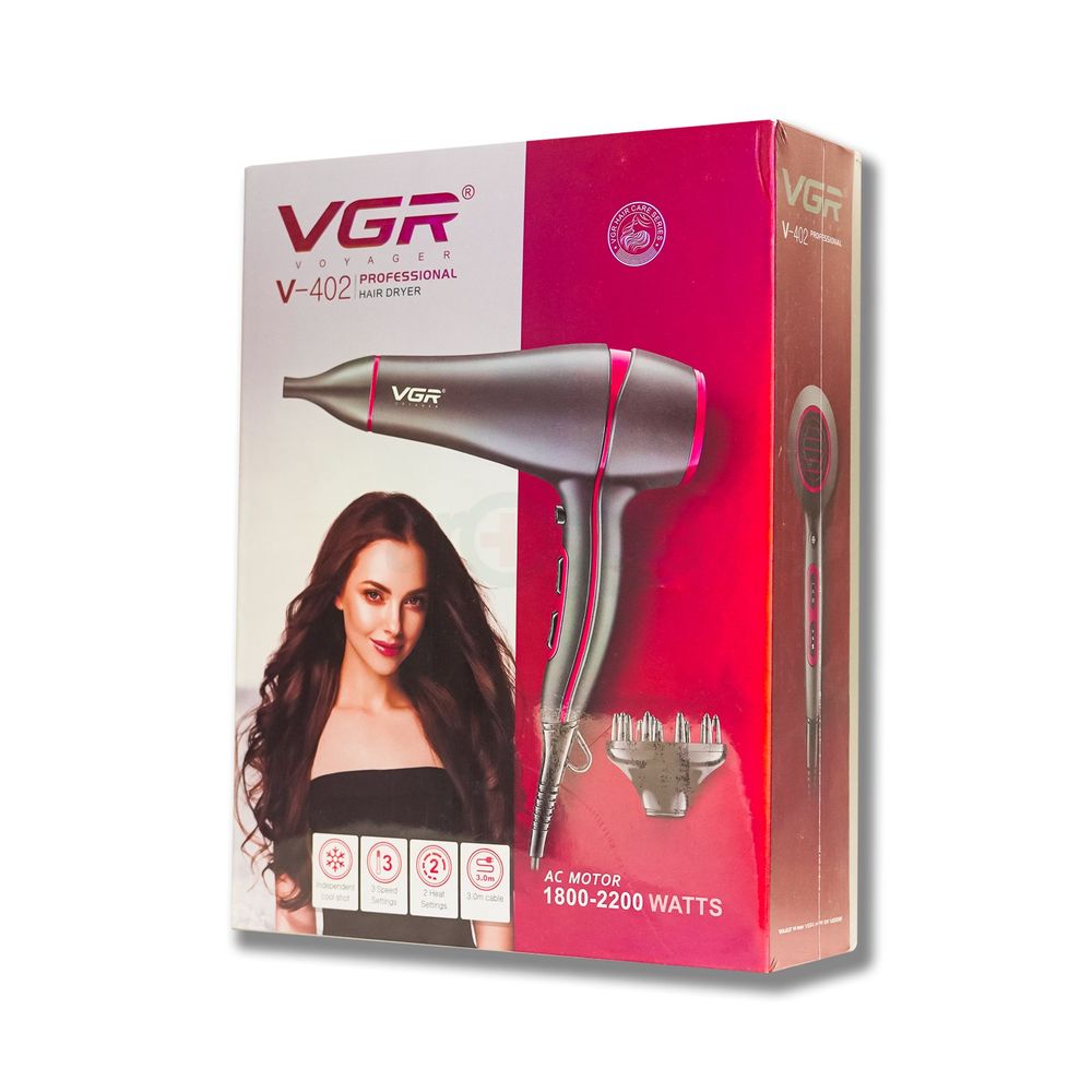 VGR V-402 Professional Hair Dryer with 1800-2200 Watts AC Motor  