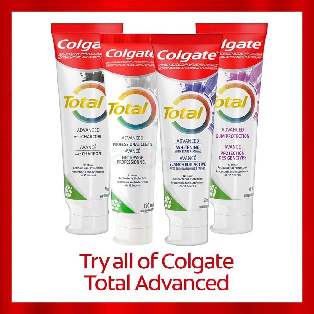 Colgate Total Advanced Whitening Toothpaste with 24hr Antibacterial Protection  