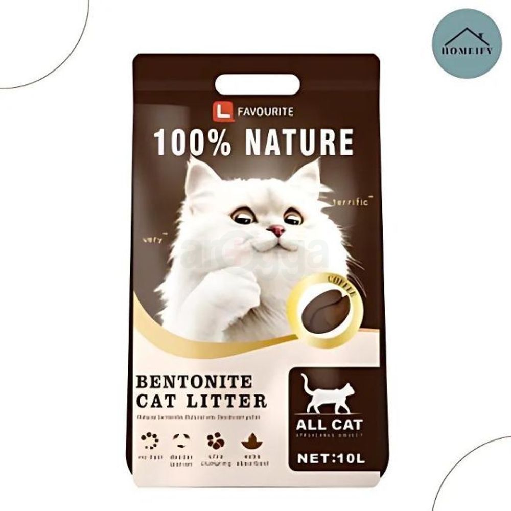 L Favourite Bentonite Cat Litter Coffee 10L 
  
