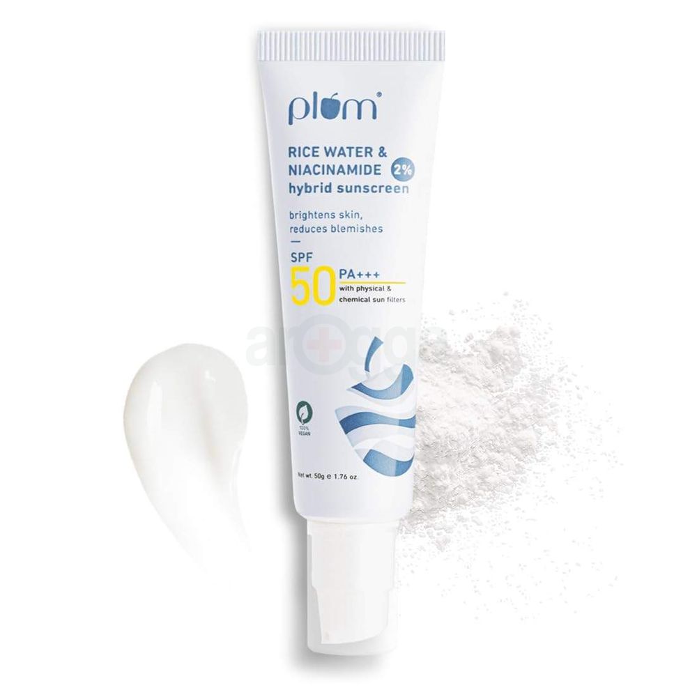 Plum Rice Water & 2% Niacinamide SPF 50 PA+++ Hybrid Sunscreen 50g  