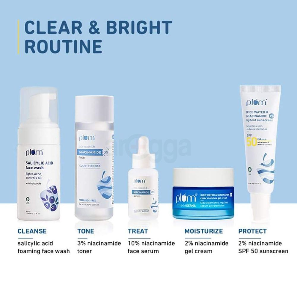 Plum Rice Water & 2% Niacinamide SPF 50 PA+++ Hybrid Sunscreen 50g  