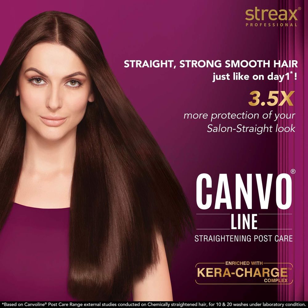 Streax Professional Canvo Line Sulphate and Paraben Free Shampoo for Keratin Treated And Straightened Hair 1.5 L  