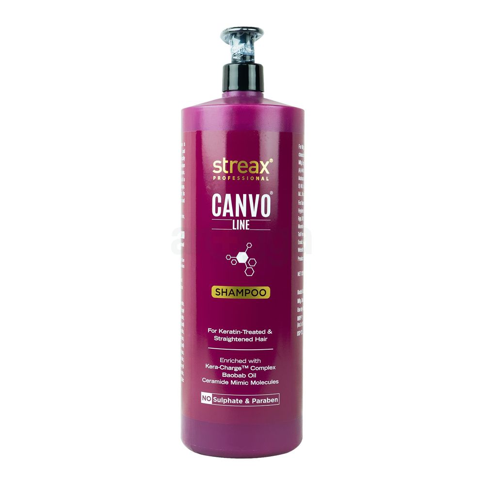 Streax Professional Canvo Line Sulphate and Paraben Free Shampoo for Keratin Treated And Straightened Hair 1.5 L  