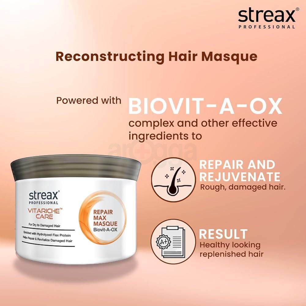 Streax Professional Vitariche Care Repair Max Hair Masque for Dry to Damage Hair  