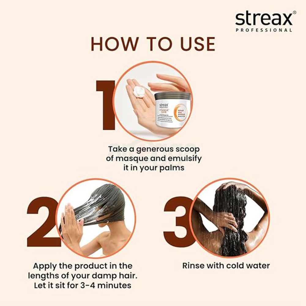 Streax Professional Vitariche Care Repair Max Hair Masque for Dry to Damage Hair  