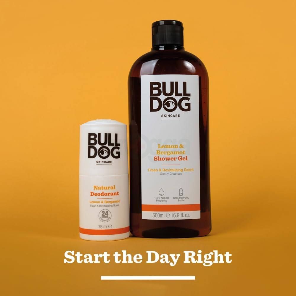 Bulldog Lemon and Bergamot Natural Deodorant for Men with Fresh and Revitalising Scent  
