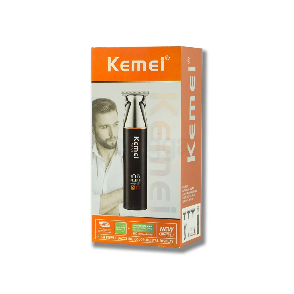 Kemei KM-779 Rechargeable LCD Screen Professional Hair Trimmer for Men  