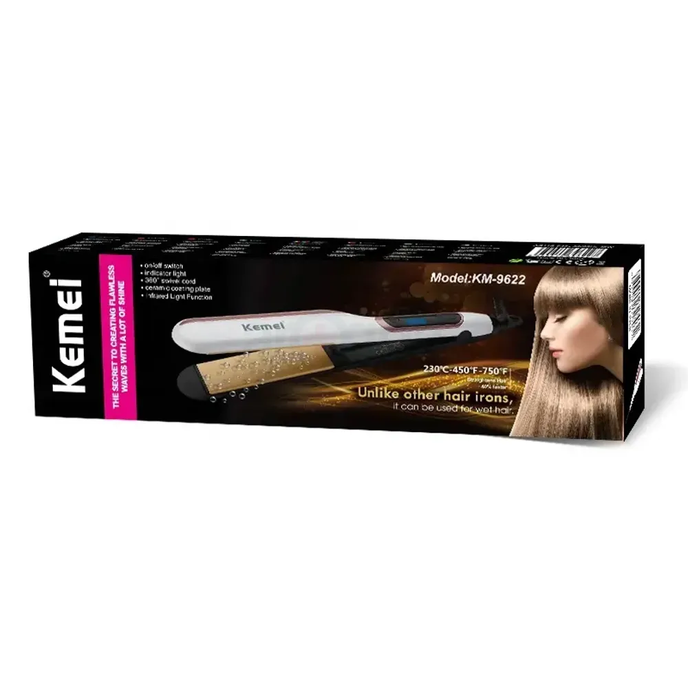 Kemei KM 9622 Hair Straightener Suitable for Short Middle and Long Hair Arogga Beauty Store