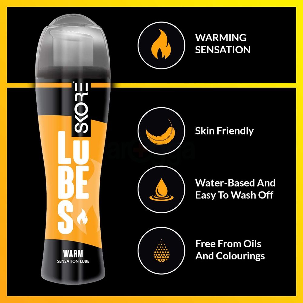 Skore Warm Sensation Flavored Water Based Lubricant Gel for Men & Women - 50ml  