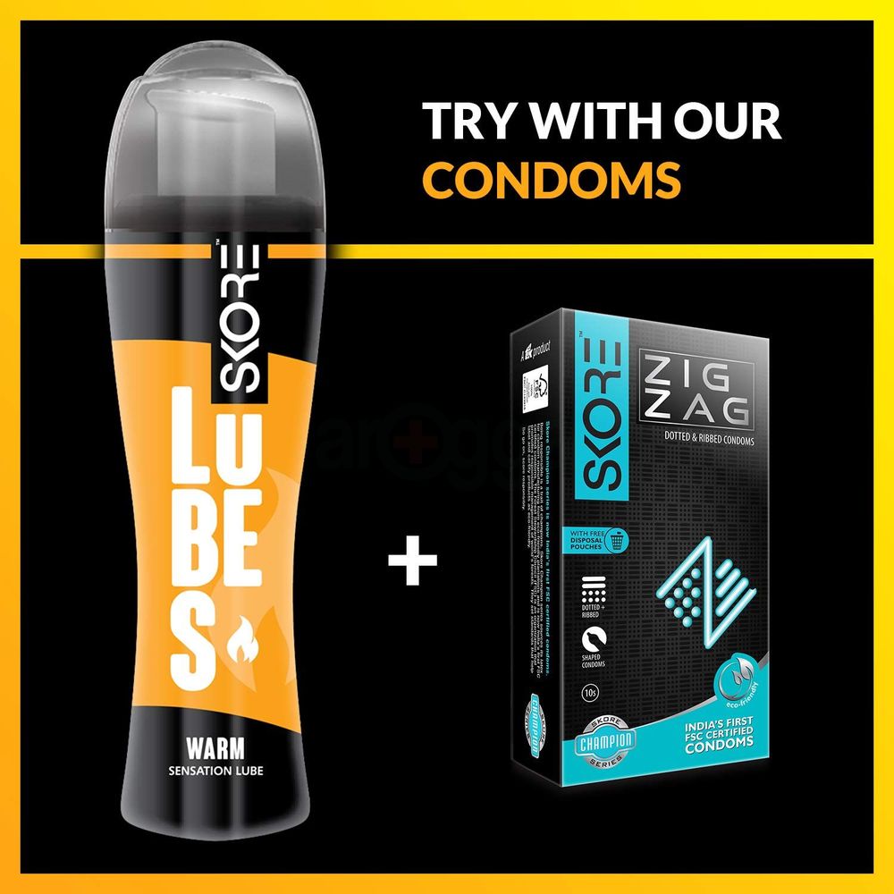 Skore Warm Sensation Flavored Water Based Lubricant Gel for Men & Women - 50ml  