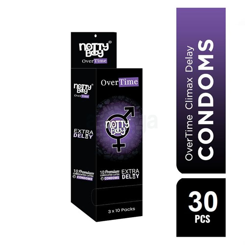 NottyBoy Over Time Climax Delay Extra Time Long Lasting Condom - 30 Pcs Full Box  