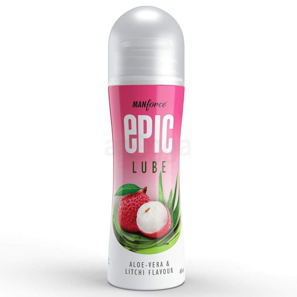 Manforce Epic Lube Aloe-Vera & Litchi Flavoured Water-Based Lube Gel - 60ml  