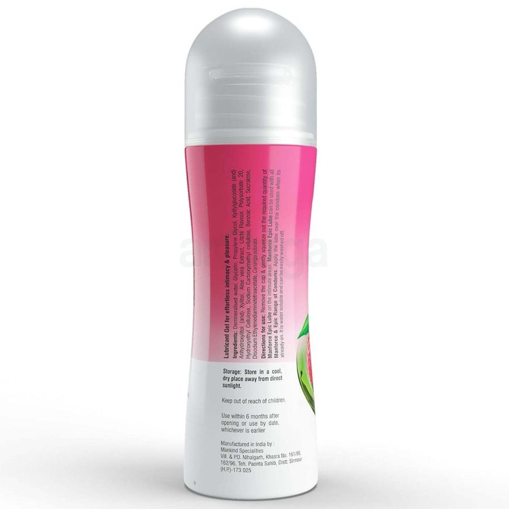 Manforce Epic Lube Aloe-Vera & Litchi Flavoured Water-Based Lube Gel - 60ml  