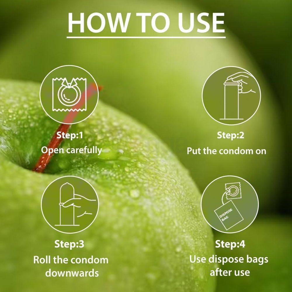 NottyBoy Extra Thin Plain Green Apple Flavoured Condom - 3Pcs Pack  