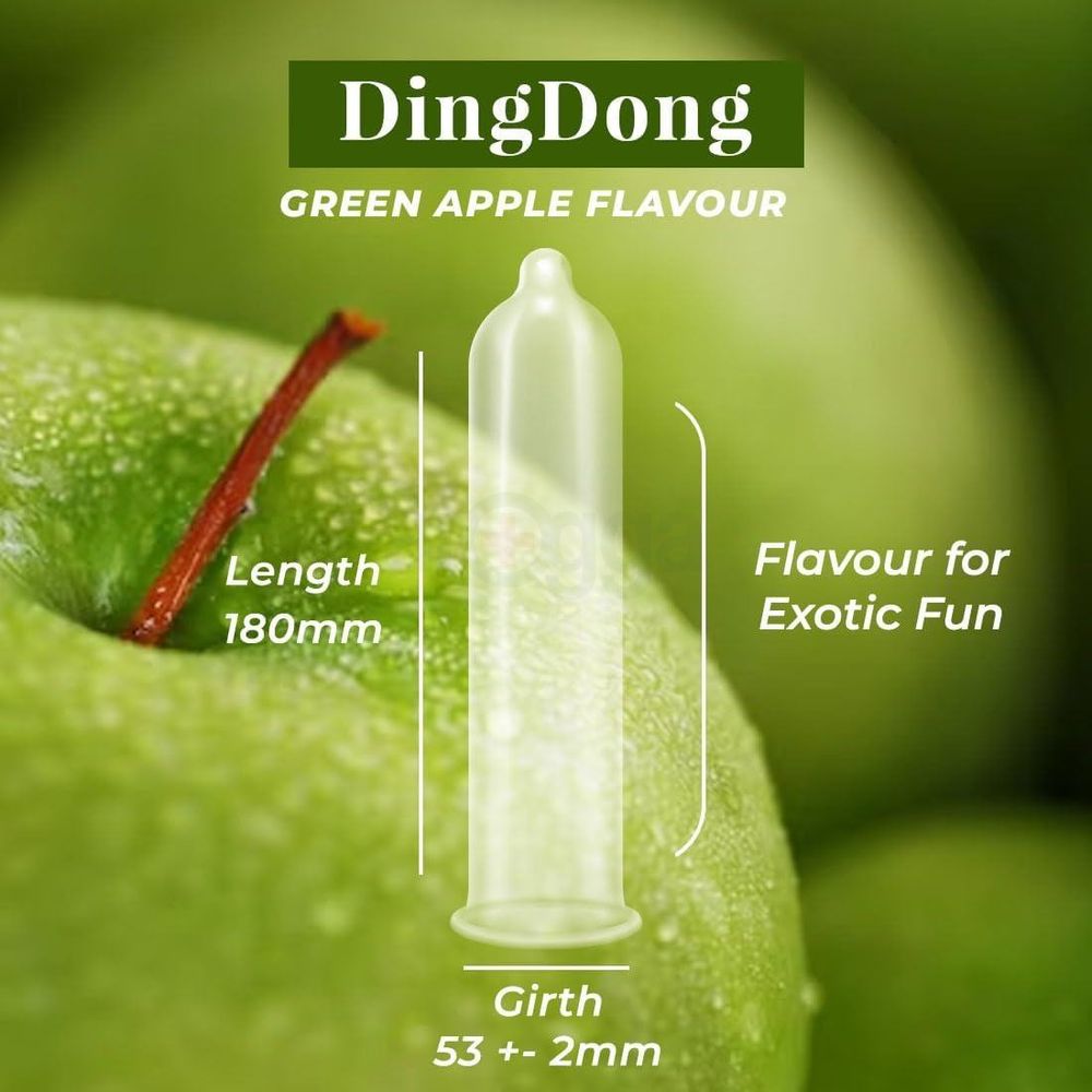 NottyBoy Extra Thin Plain Green Apple Flavoured Condom - 3Pcs Pack  