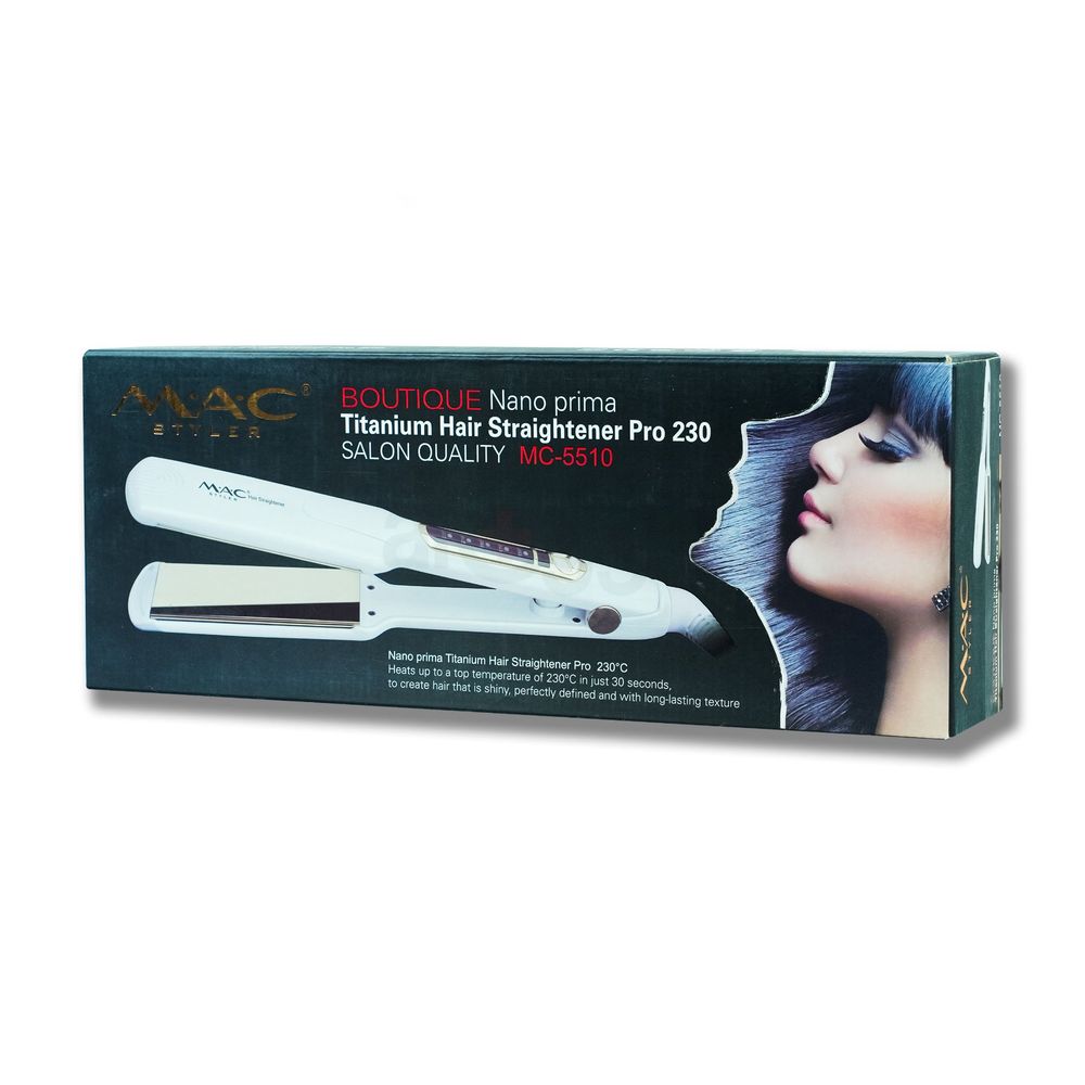 MAC Styler MC-5510 Boutique Nano Prima Titanium Crimper Pro 230 Hair Straightener  