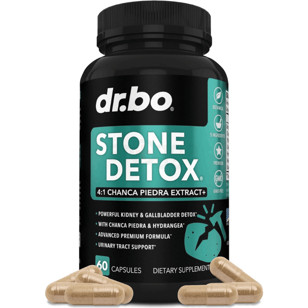 Dr.bo Stone Breaker Chanca Piedra Capsules - Stone Detox for Kidney Cleanse Detox, Gallbladder Formula with Hydrangea Root - Natural Gallstones Kidney Stones Dissolver Gallbladder Flush Pills - 60 Capsules  