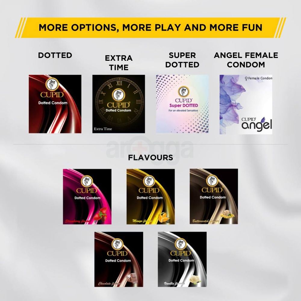 Cupid Dotted & Extra Time Condoms 12pcs  