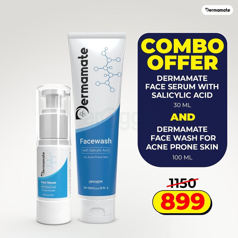 Buy 1 Dermamate Face Serum with Salicylic Acid 30ml Get 1 Dermamate Acne Face Wash 100ml Free  